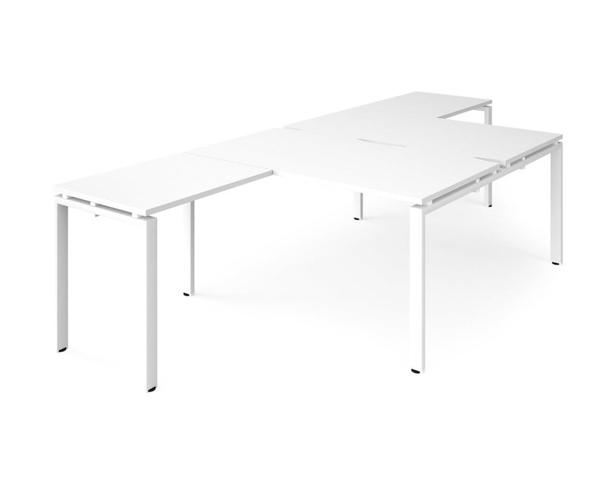 Adapt II - Back to Back Desk with Returns - White Frame