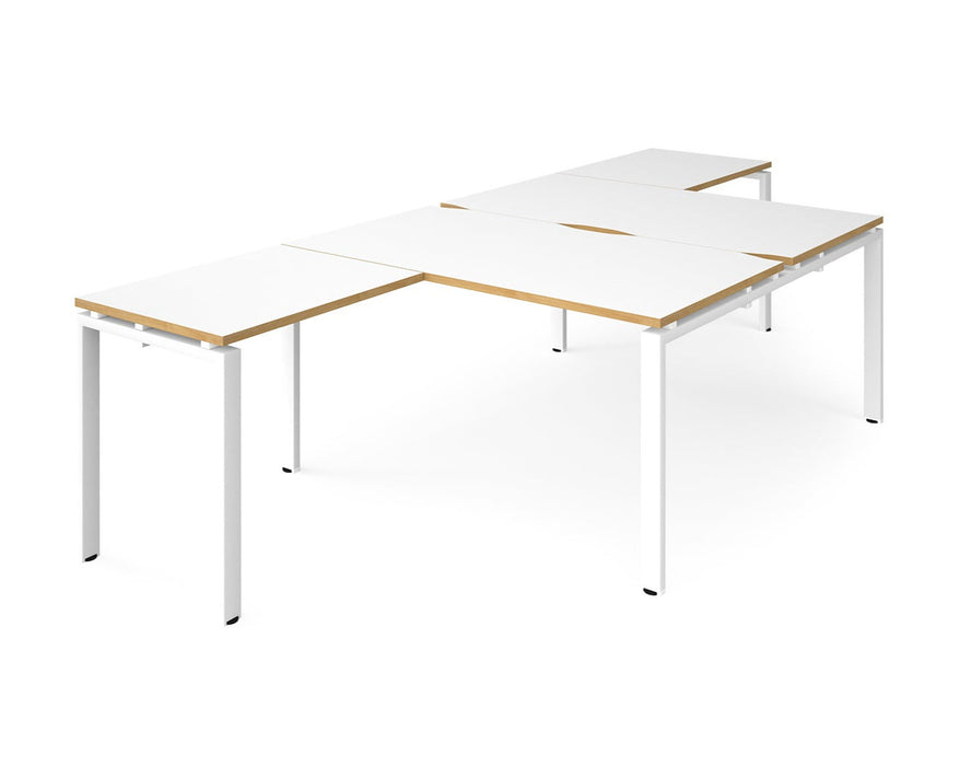 Adapt II - Back to Back Desk with Returns - White Frame