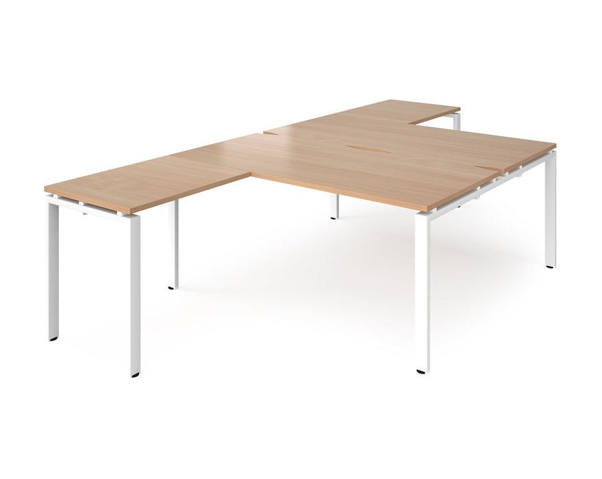 Adapt II - Back to Back Desk with Returns - White Frame