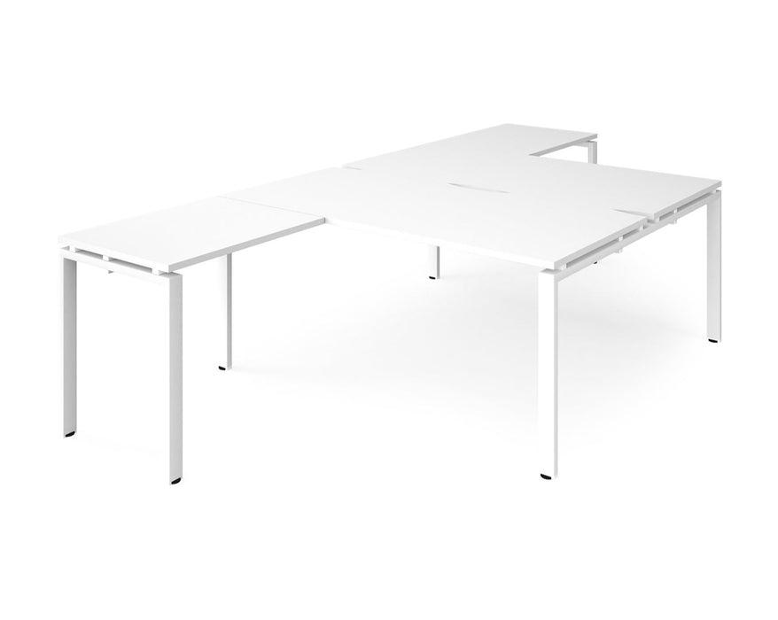 Adapt II - Back to Back Desk with Returns - White Frame