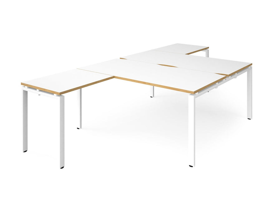 Adapt II - Back to Back Desk with Returns - White Frame