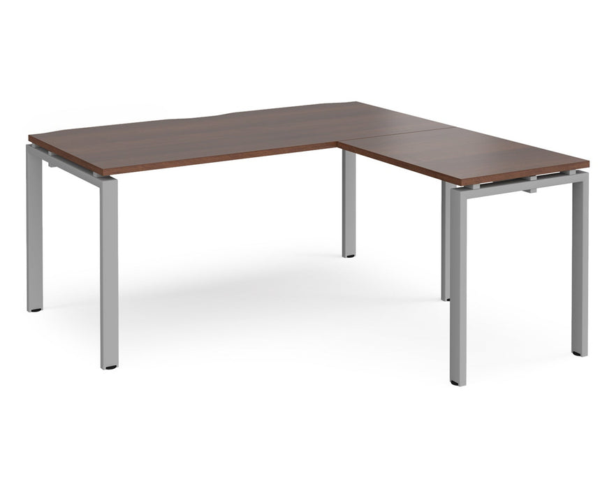 Adapt II - Straight Bench Desk with Return - Silver Frame.