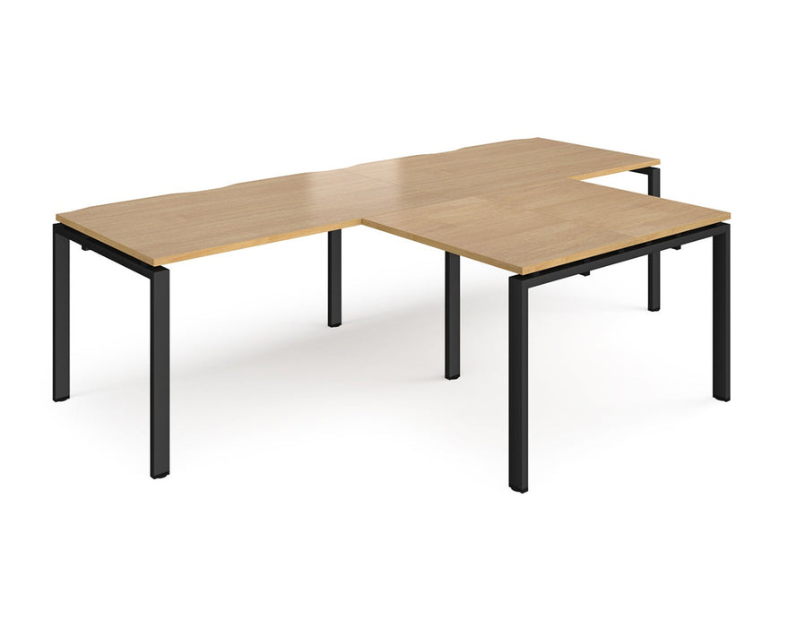 Adapt II - Double Straight Desk with Returns - Black Frame