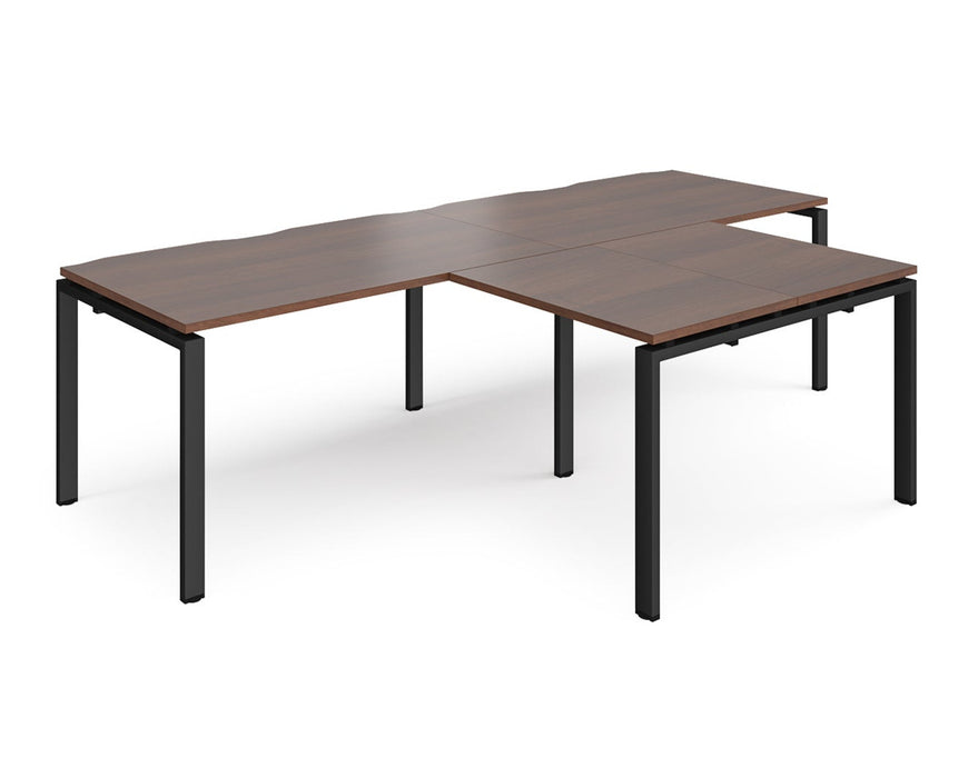 Adapt II - Double Straight Desk with Returns - Black Frame