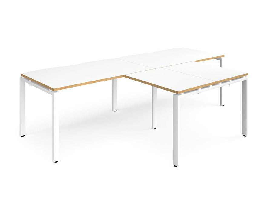 Adapt II - Double Straight Desk with Returns - White Frame