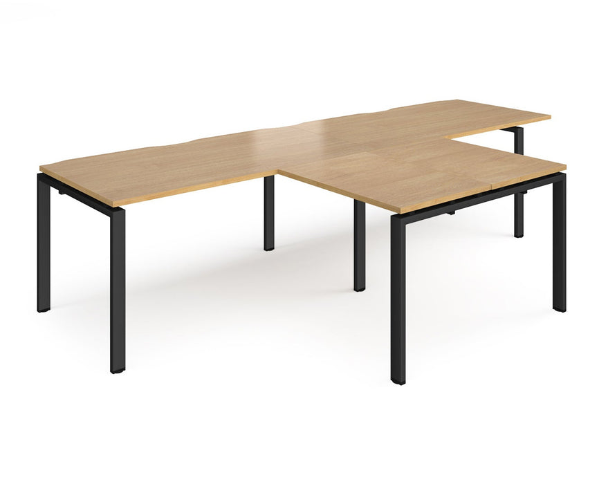 Adapt II - Double Straight Desk with Returns - Black Frame