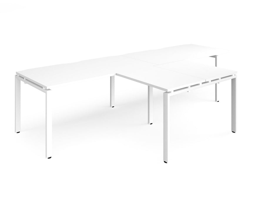 Adapt II - Double Straight Desk with Returns - White Frame