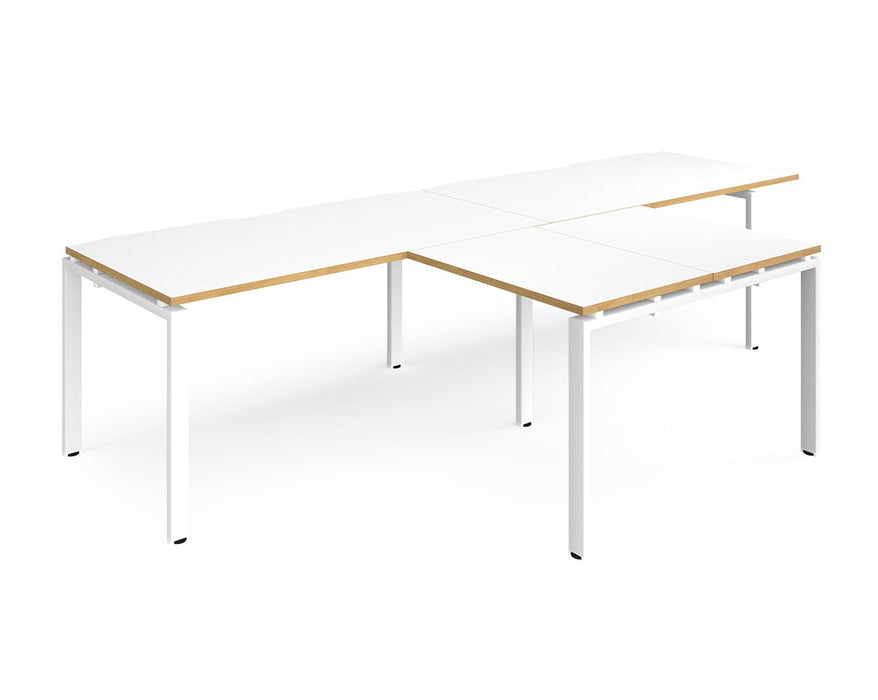 Adapt II - Double Straight Desk with Returns - White Frame