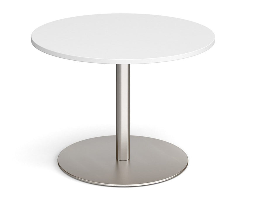 Eternal - Circular Boardroom Table - Brushed Steel Frame.