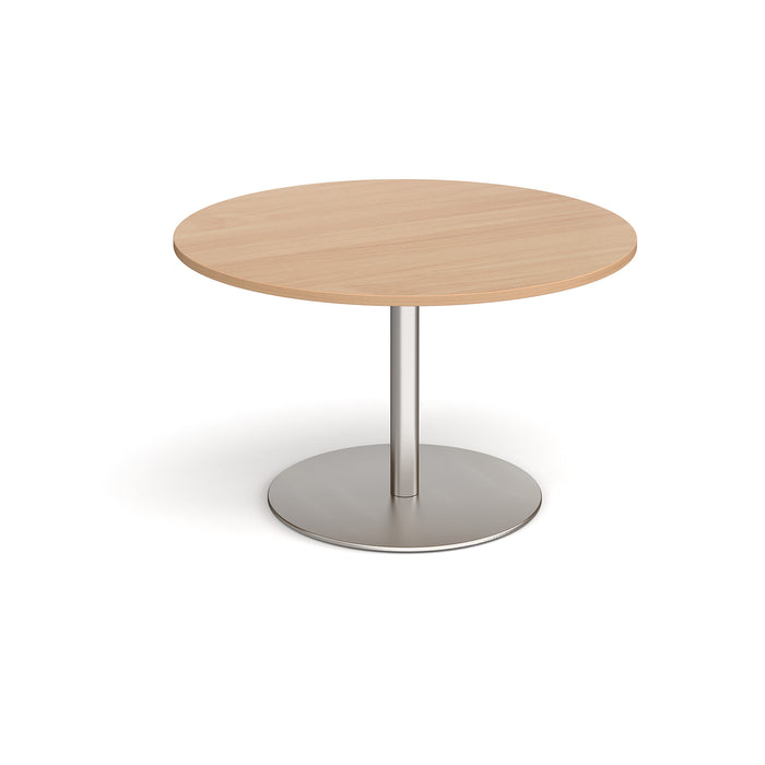 Eternal - Circular Boardroom Table - Brushed Steel Frame.