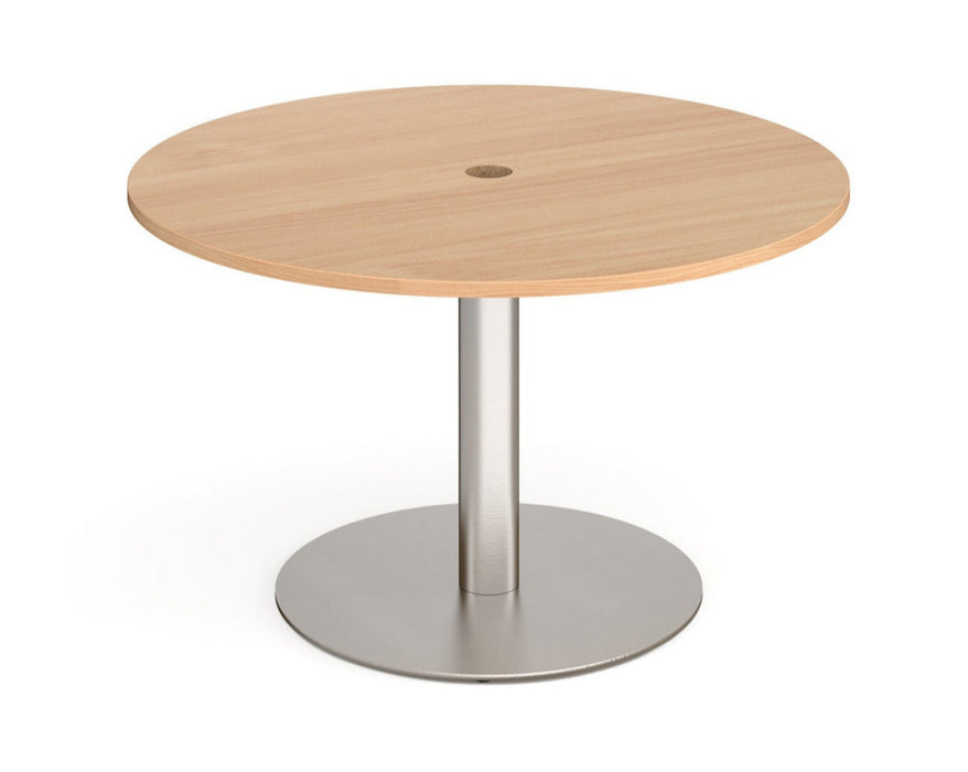 Eternal - Circular Meeting Table 1000mm with Central Circular Cutout 80mm.