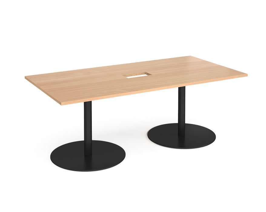 Eternal - Rectangular Boardroom Table 1800mm x 1000mm with Central Cutout 272mm x 132mm.