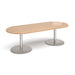 Eternal - Radial End Boardroom Table - Brushed Steel Frame.