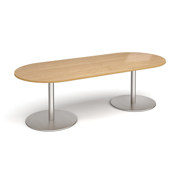 Eternal - Radial End Boardroom Table - Brushed Steel Frame.