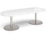 Eternal - Radial End Boardroom Table - Brushed Steel Frame.