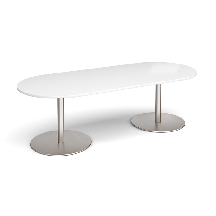 Eternal - Radial End Boardroom Table - Brushed Steel Frame.