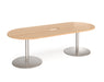 Eternal - Radial End Boardroom Table 2400mm x 1000mm with Central Cutout 272mm x 132mm.
