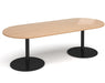 Eternal - Radial End Boardroom Table - Black Frame.