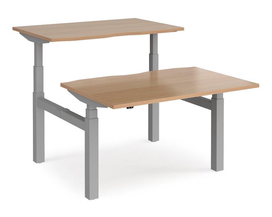 Elev8²Touch - Sit-stand Back-to-back Desk - Silver Frame.