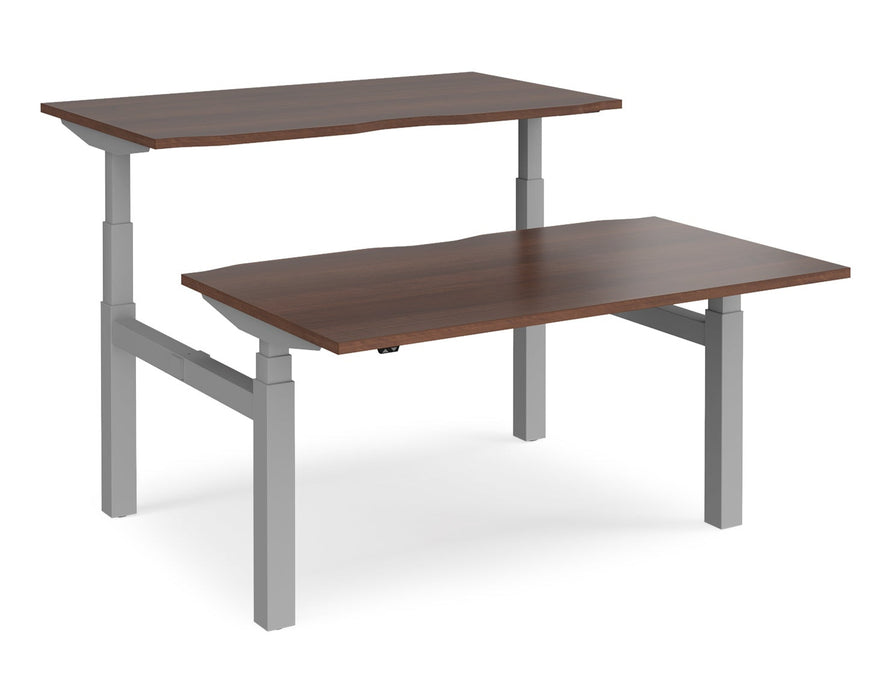 Elev8²Touch - Sit-stand Back-to-back Desk - Silver Frame.