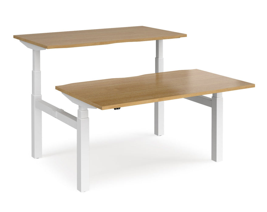 Elev8²Touch - Sit-stand Back-to-back Desk - White Frame.