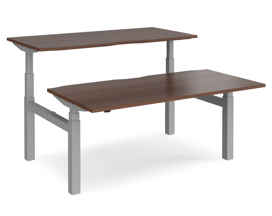 Elev8²Touch - Sit-stand Back-to-back Desk - Silver Frame.