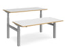 Elev8²Touch - Sit-stand Back-to-back Desk - Silver Frame.