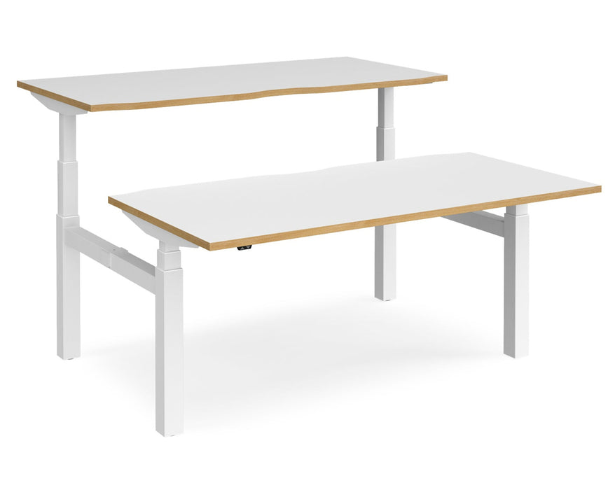 Elev8²Touch - Sit-stand Back-to-back Desk - White Frame.