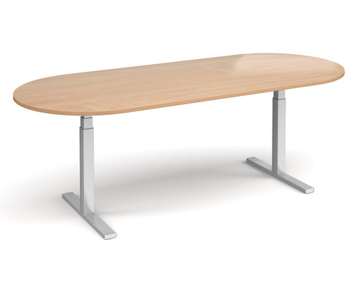 Elev8²Touch - Radial End Boardroom Table - Silver Frame.