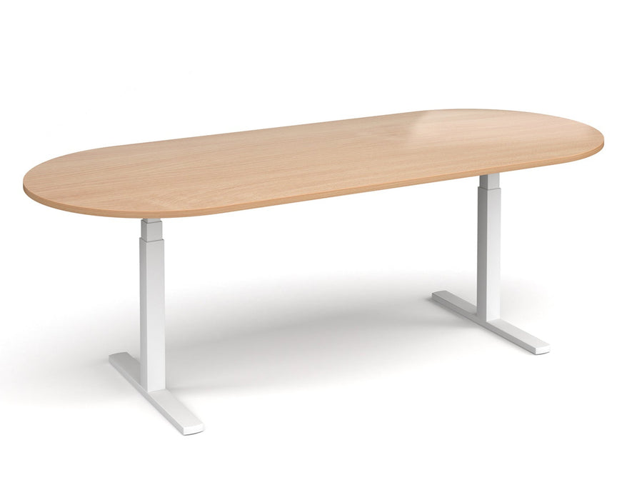 Elev8²Touch - Radial End Boardroom Table - White Frame.