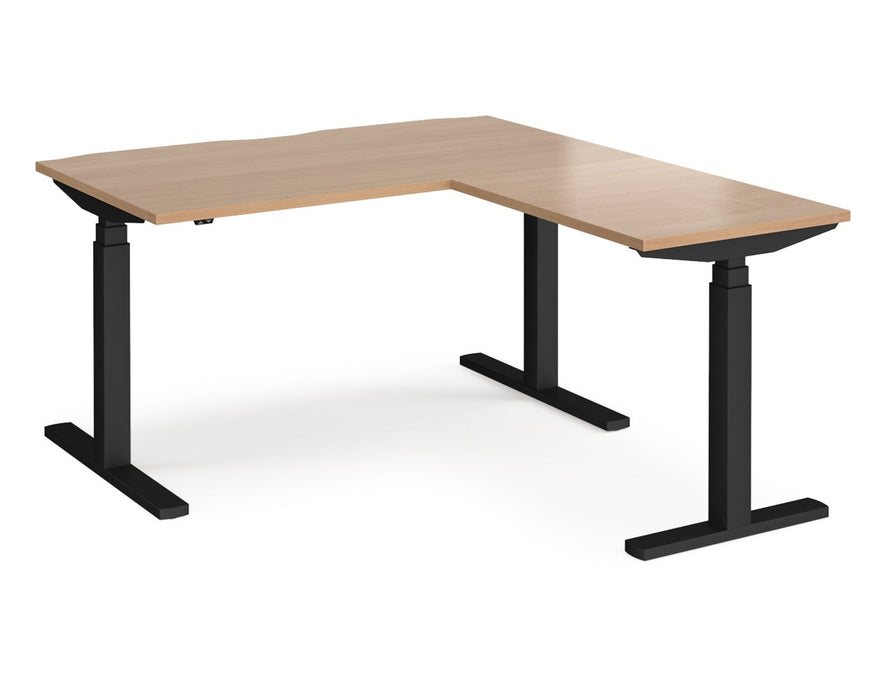 Elev8²Touch - Sit-Stand Return Desk - Black Frame.