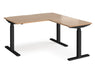 Elev8²Touch - Sit-Stand Return Desk - Black Frame.