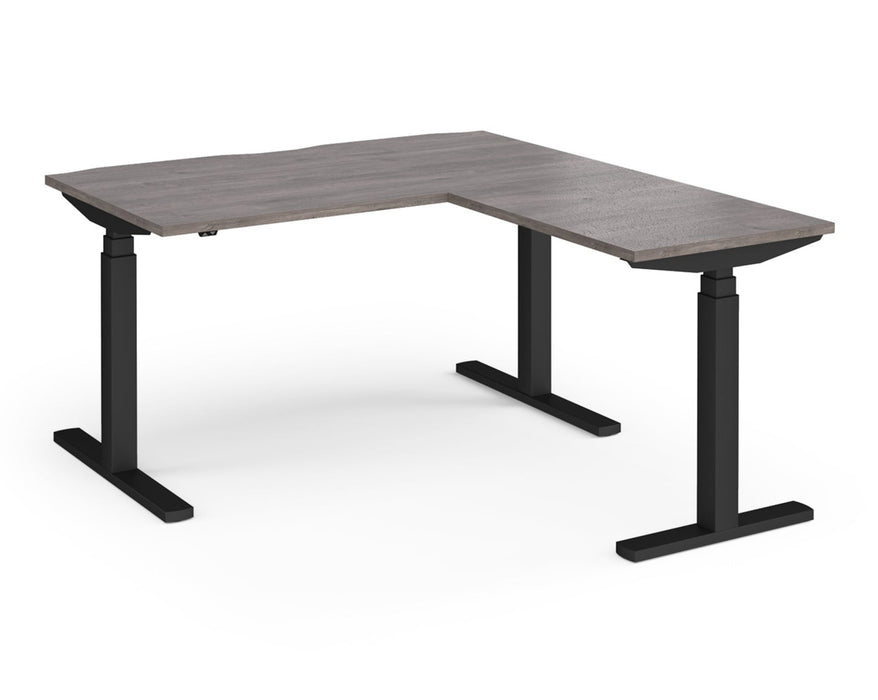 Elev8²Touch - Sit-Stand Return Desk - Black Frame.