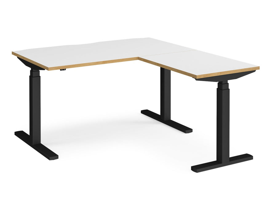 Elev8²Touch - Sit-Stand Return Desk - Black Frame.
