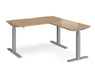 Elev8²Touch - Sit-Stand Return Desk - Silver Frame.