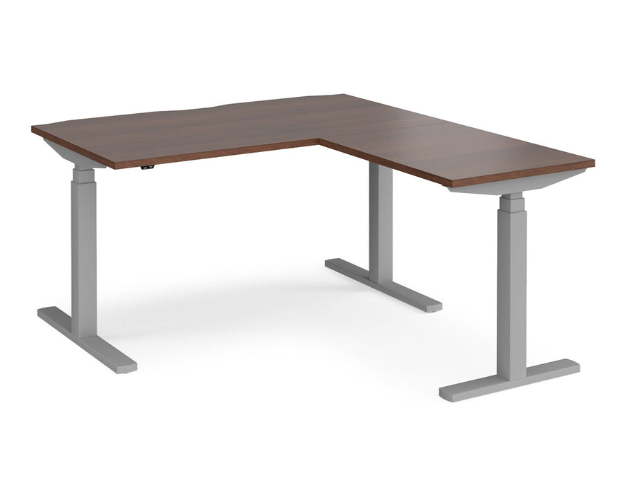 Elev8²Touch - Sit-Stand Return Desk - Silver Frame.