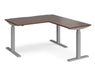 Elev8²Touch - Sit-Stand Return Desk - Silver Frame.