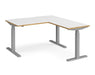 Elev8²Touch - Sit-Stand Return Desk - Silver Frame.