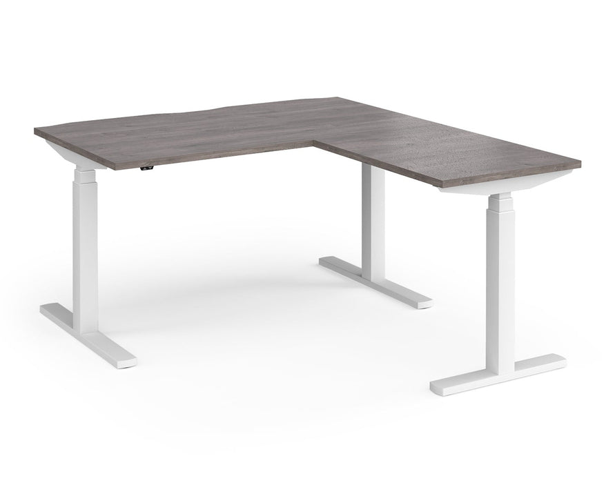 Elev8²Touch - Sit-Stand Return Desk - White Frame.