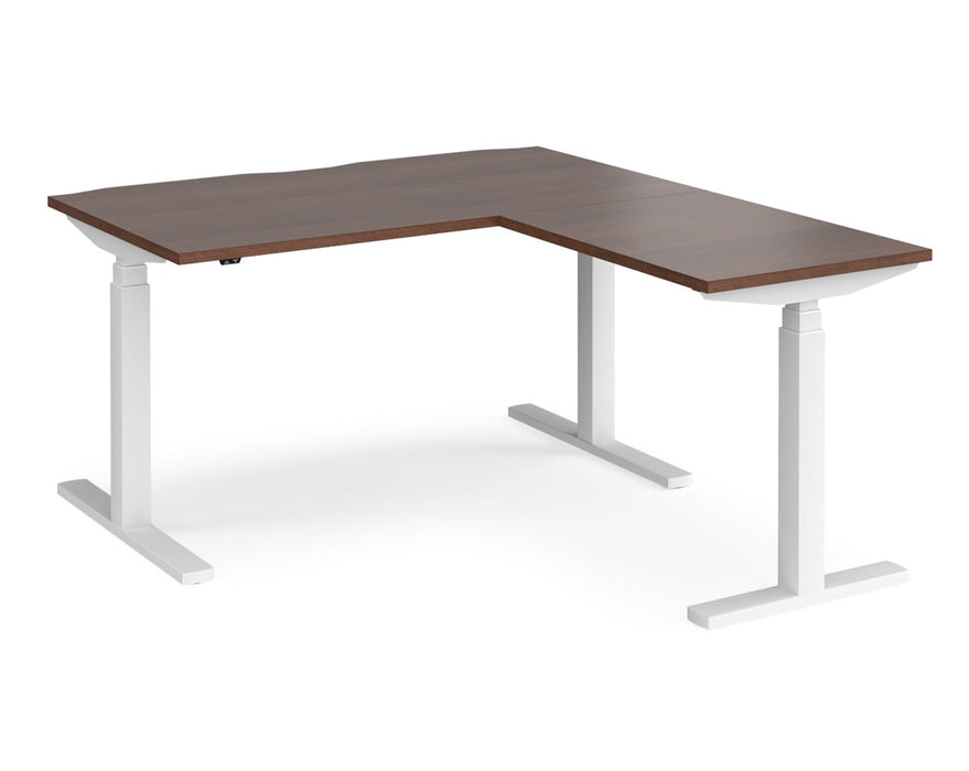 Elev8²Touch - Sit-Stand Return Desk - White Frame.