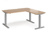 Elev8²Touch - Sit-Stand Return Desk - Silver Frame.