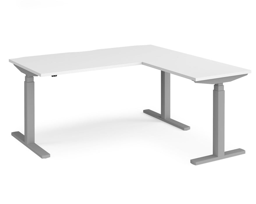 Elev8²Touch - Sit-Stand Return Desk - Silver Frame.