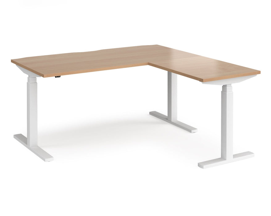 Elev8²Touch - Sit-Stand Return Desk - White Frame.