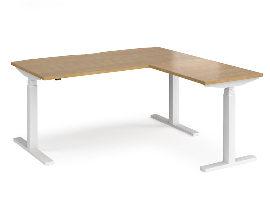 Elev8²Touch - Sit-Stand Return Desk - White Frame.