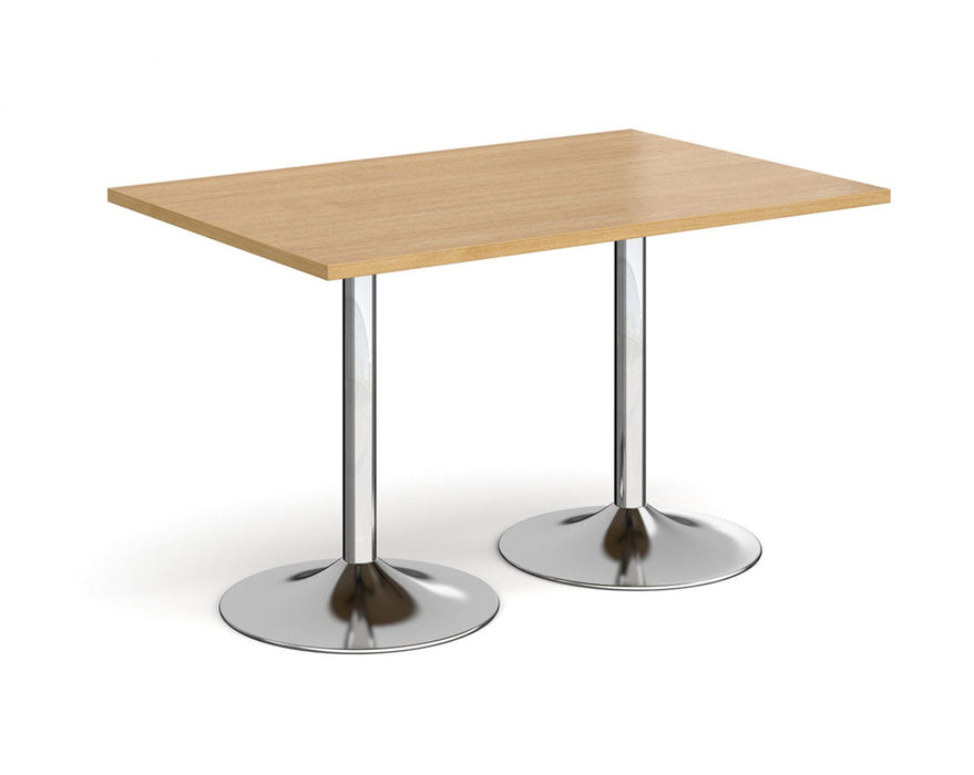 Genoa - Rectangular Dining Table with Chrome Trumpet Base.