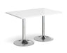 Genoa - Rectangular Dining Table with Chrome Trumpet Base.