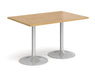 Genoa - Rectangular Dining Table with Silver Trumpet Base.