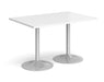 Genoa - Rectangular Dining Table with Silver Trumpet Base.