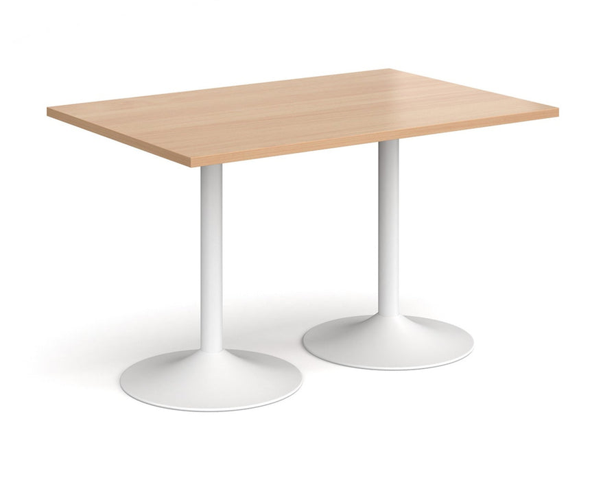 Genoa - Rectangular Dining Table with White Trumpet Base.