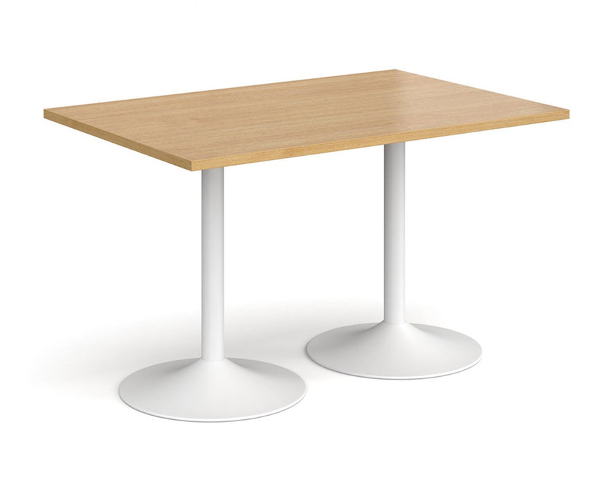 Genoa - Rectangular Dining Table with White Trumpet Base.